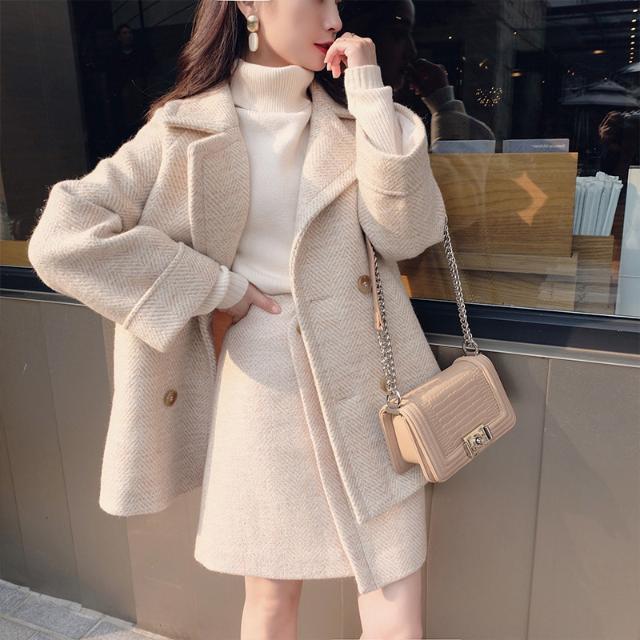 Women's Temperament Thick Cotton Woolen Suit