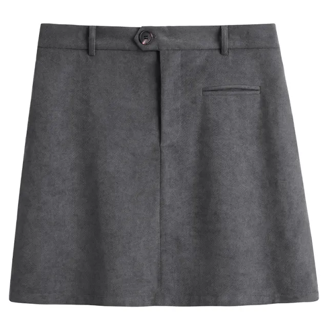 Sweet High Waisted Skirt Women's Plus Size Spring Casual Grey - Shop at LoveMi