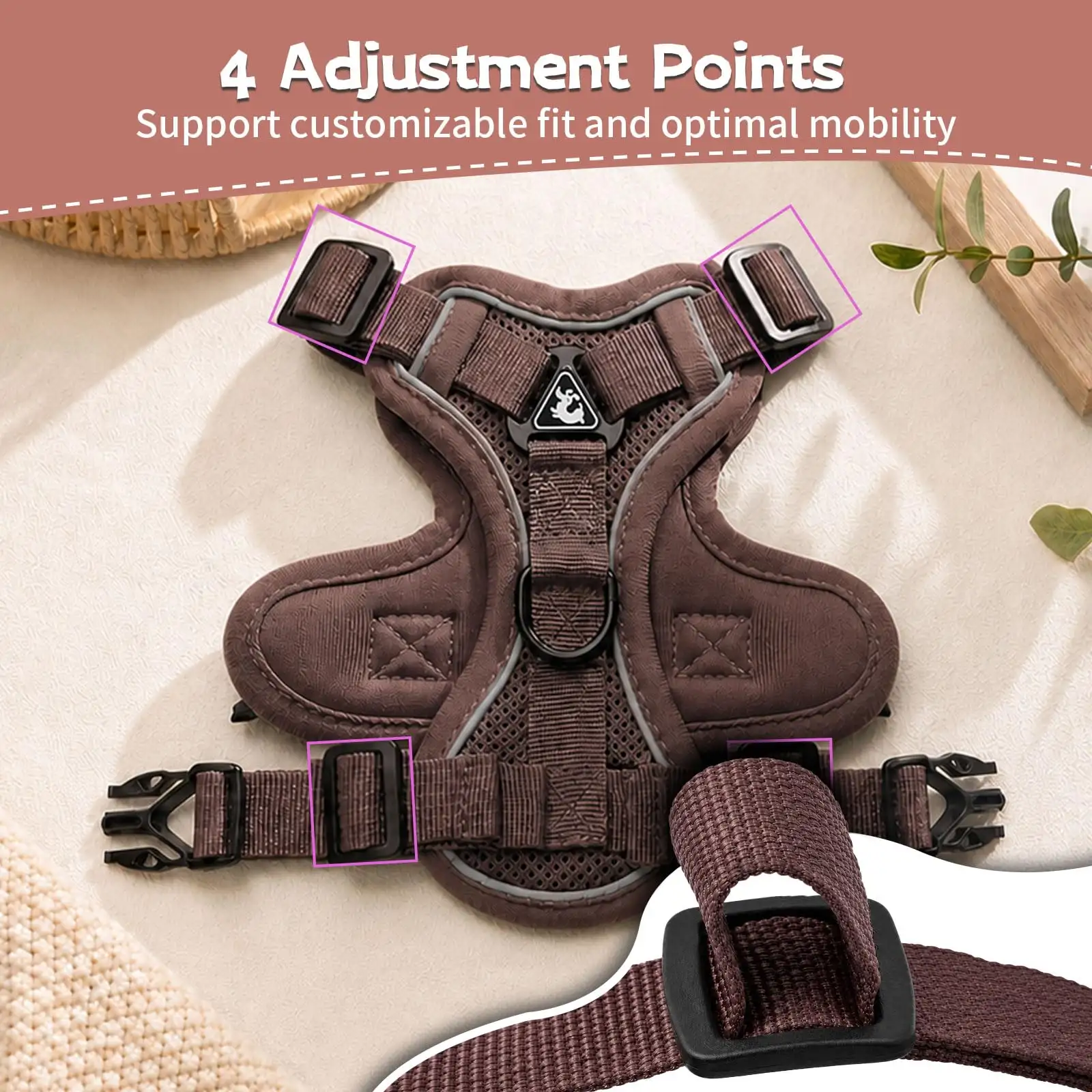 Large Cat Harness And Leash Set  Escape Proof Adjustable Mesh Vest With Reflective Strips, No-Choke Soft Breathable Harness For Small Dog Big Kitten