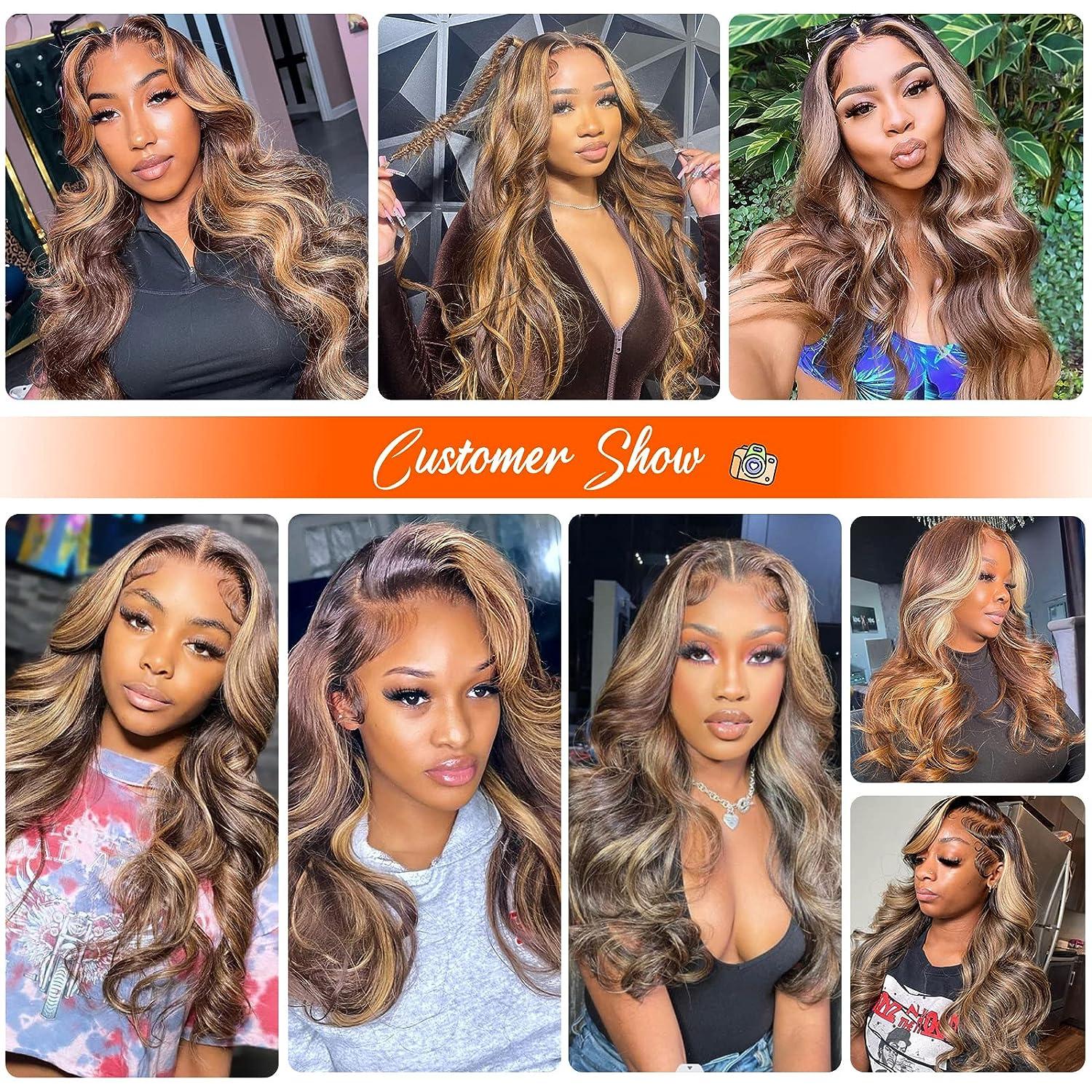 P4 27 13x4 Lace Front Wig Human Hair Body Wave Density — foto 3