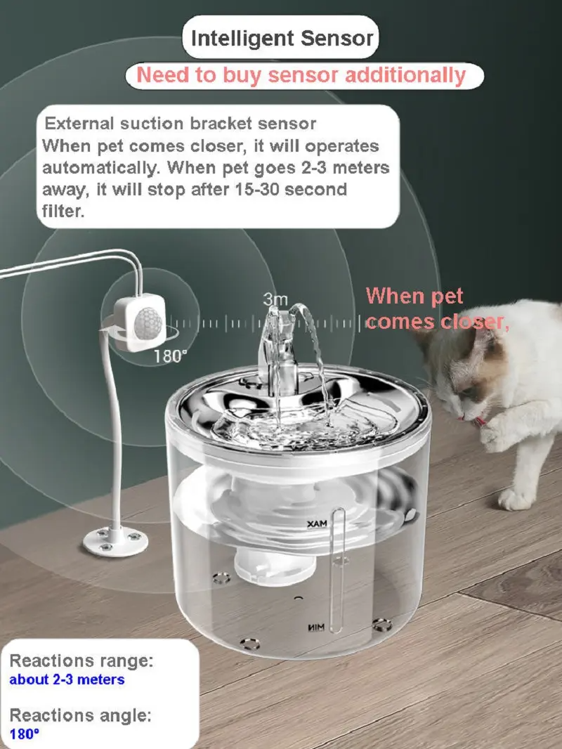 Automatic Pet Drinking Water Dispenser For Cat Dog Stainless Steel Pet Water Fountain