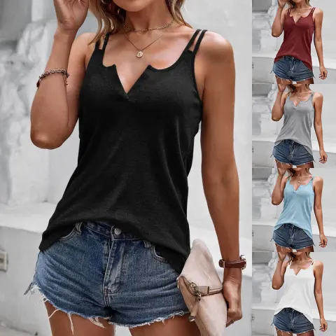 V-neck Camisole Tops for Women Casual Spaghetti Strap Tank