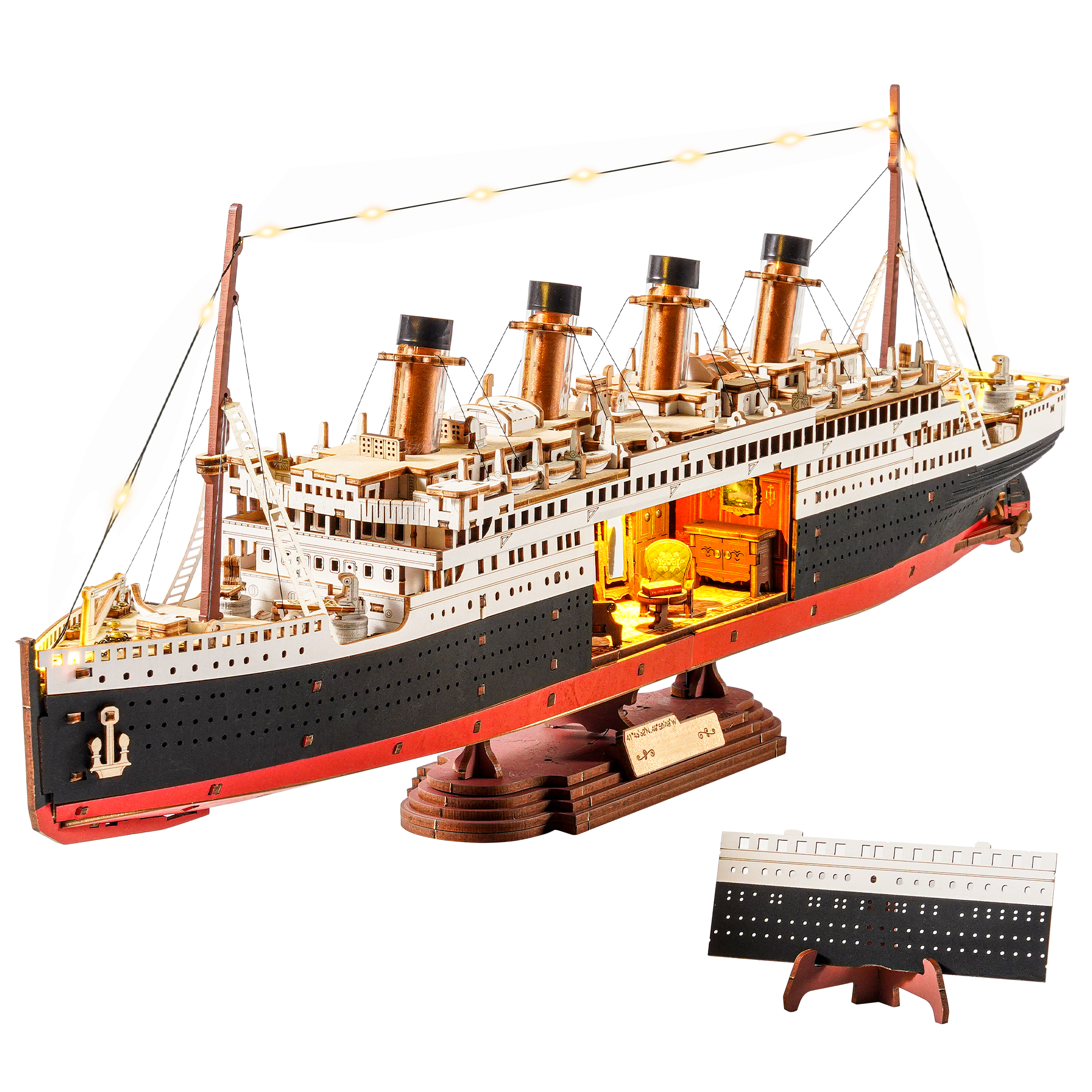 ROBOTIME 3D Wooden Puzzle 1912 Eternal Atlantic Voyager, Model Kits For Adults To Build, Home Decoration Craft Gifts For Adults And Teens