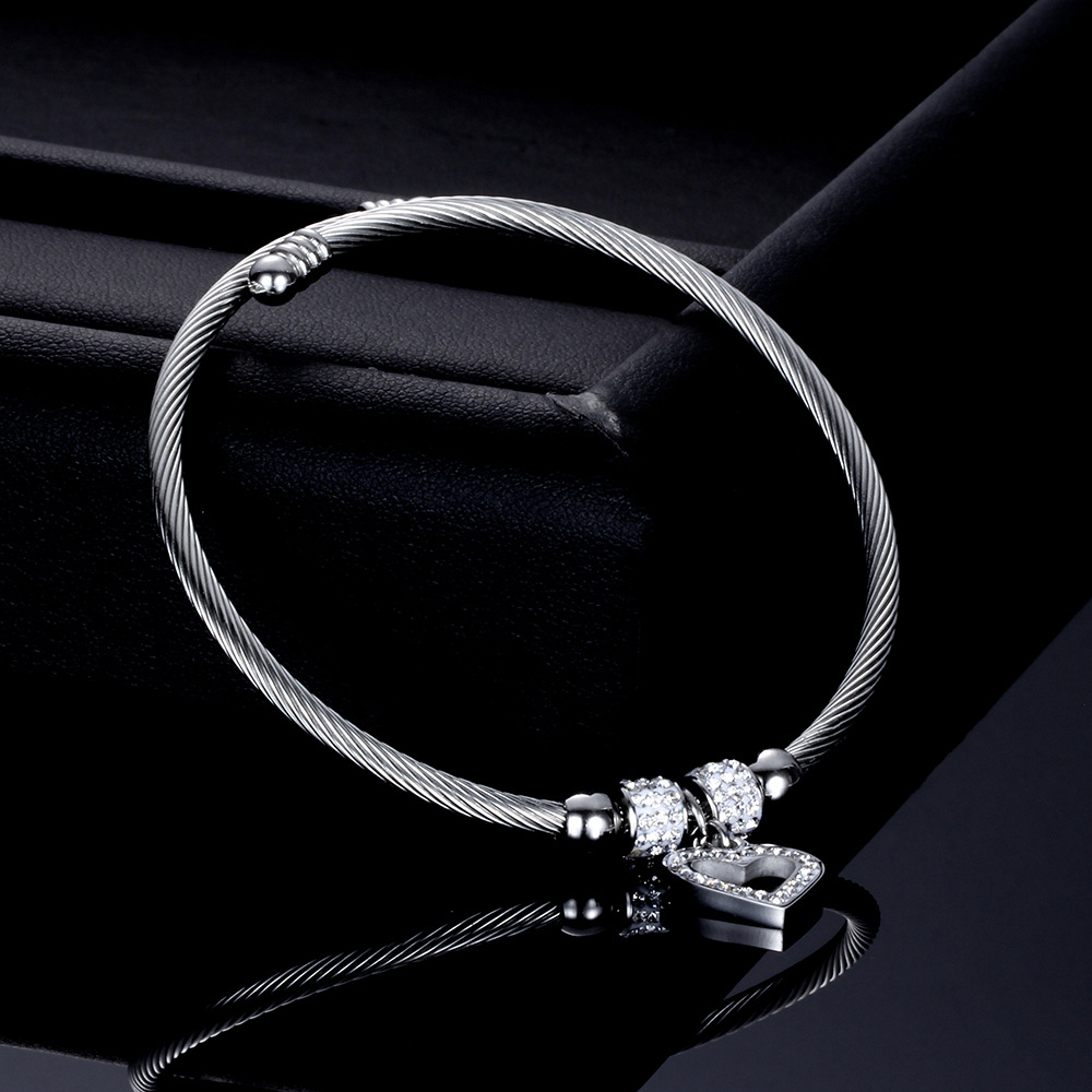 Cable Wire Stainless Steel Diamond Small Accessories Bracelet Titanium Steel Jewelry