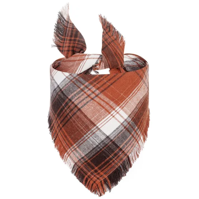 Vivifying Fall Dog Bandana With Tassels Edges Classic Plaid Triangle Dog Apparel Accessories Unny Dog Scarf Costume For Thanksgiving Photo Prop And... Brown - Shop at LoveMi