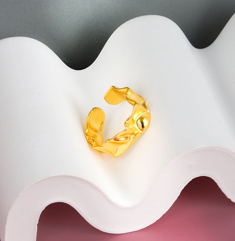 Small Design Sense Fashion Wild Irregular Fold Texture Ring Women