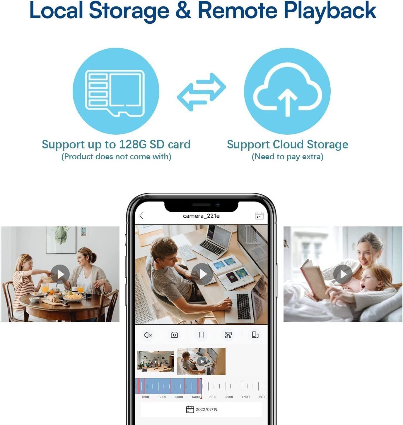 Solar Battery Powered Wireless WiFi Outdoor PanTilt Home Security Camera System