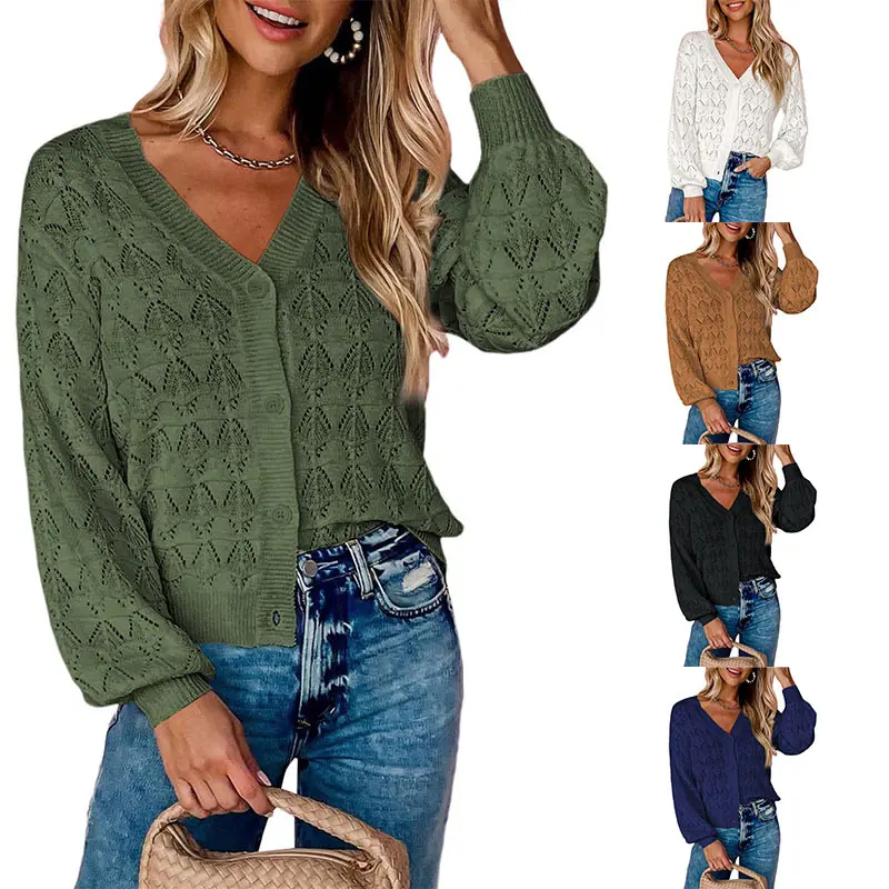 Fashion Short Cardigan Knitted Sweaters Women Autumn and Winter