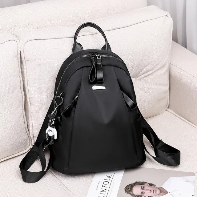 Ins Fashion Backpack Women Solid School Bag Outdoors Travel Bags Girl Black - Shop at LoveMi