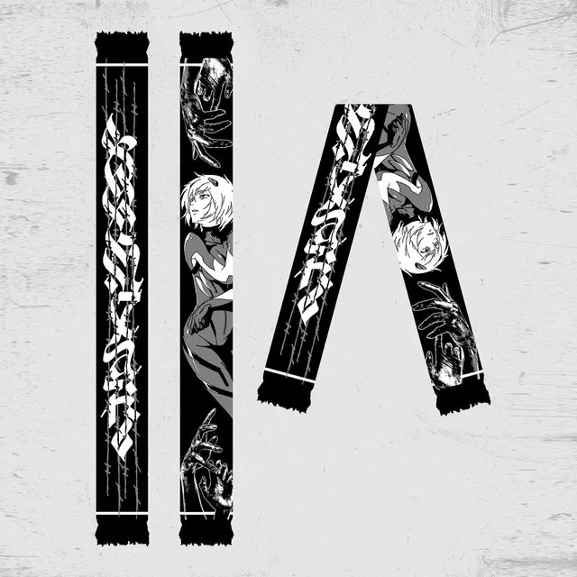 Dark Wind Anime Elements Double Sided Jacquard Situation Trend Everything Scarf Black - Shop at LoveMi
