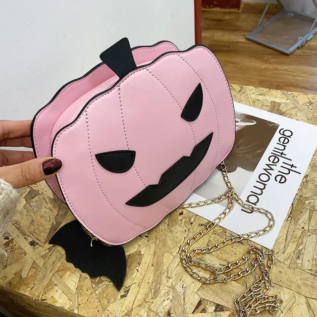 Super Fire Spoof Pumpkin Bat Pu Crossbody Bag Pink - Shop at LoveMi