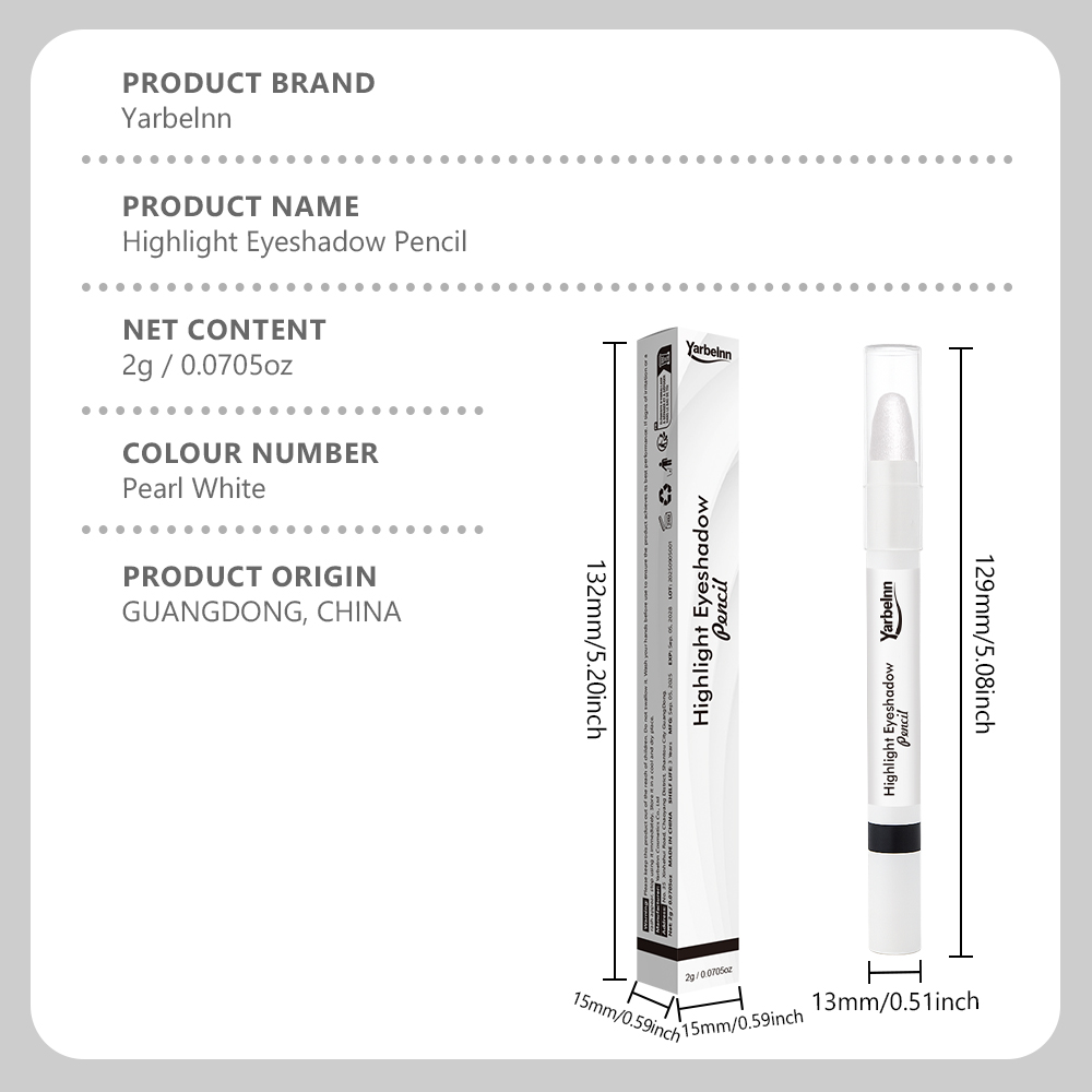 Shimmer Brightening Eye Highlighter Stick, Long Lasting Glitter Eyelid Lying Silkworm Makeup Pen, 2g