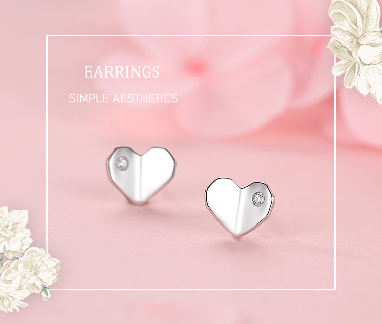 S925 Silver Small Sweet Love Stud Earrings