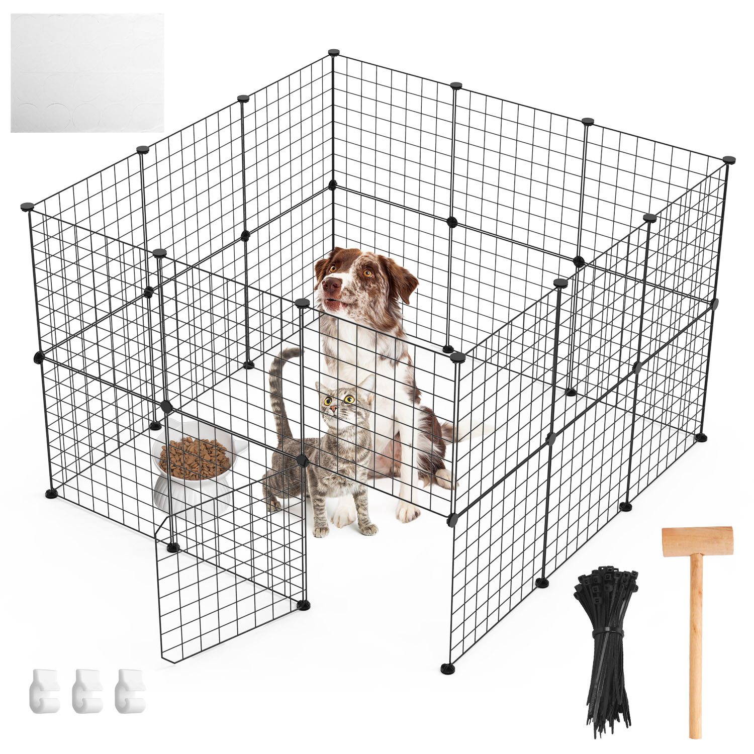Small Animal Playpen With Door Dog Metal Playpen Small Medium Kitten Puppy Guinea Pig Rabbit Kennel Small Animal Cage Metal Wire Fence For Indoor O... Black - Shop at LoveMi