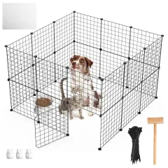 Small Animal Playpen With Door Dog Metal Playpen Small Medium Kitten Puppy Guinea Pig Rabbit Kennel Small Animal Cage Metal Wire Fence For Indoor O... - View 1