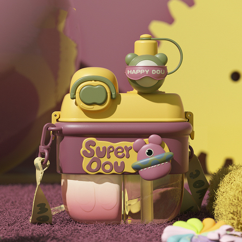 Double Drinking Plastic Cup With Rope Outdoor Portable - Image 5