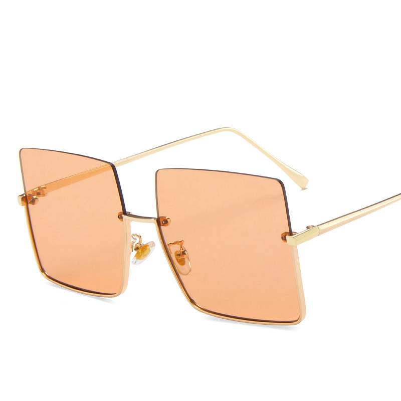 Title 7, Half-Frame Metal Trimmed Square Sunglasses