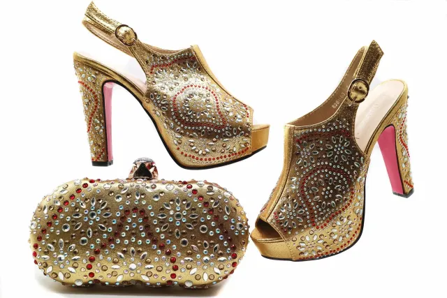 Western Style Shoes And Bag Set Summer Gold - Shop at LoveMi