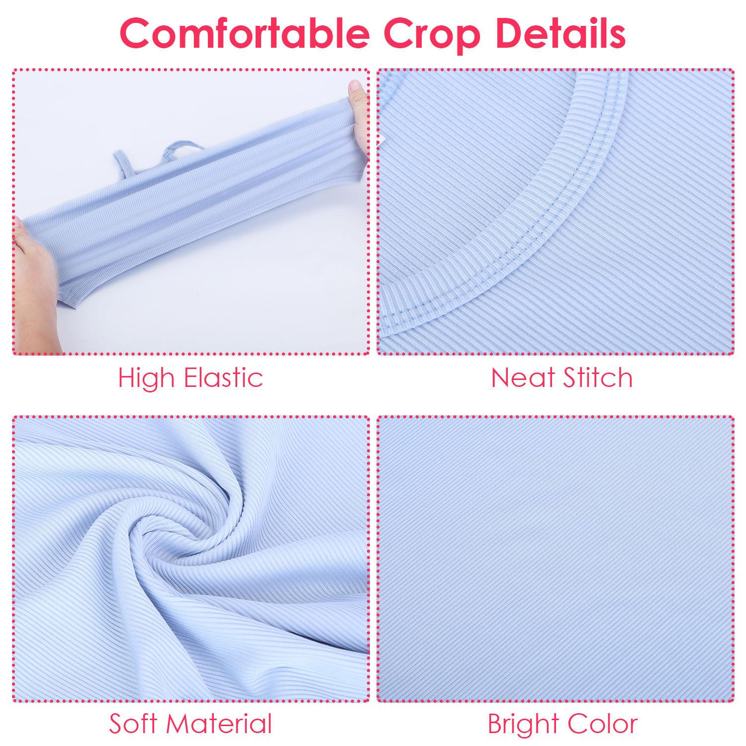 3 Pack Women Crop Basic Tank Top Ribbed Knit Sleeveless Round Neck 9 Color Machine Wash Summer Crop S To XL - Image 16