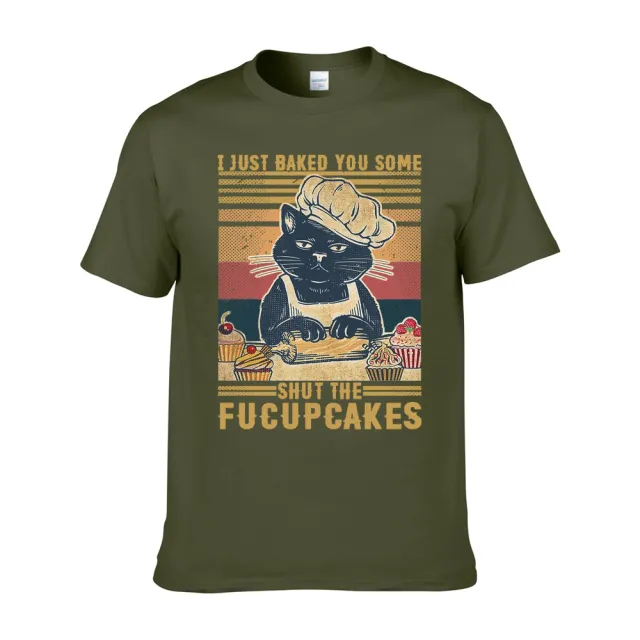 Casual Retro Cat Woman Graphic T shirt Green - Shop at LoveMi