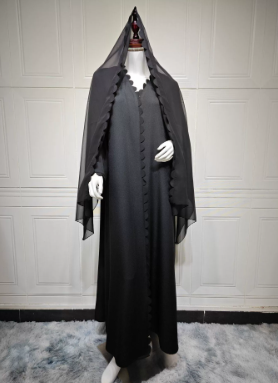 Stylish And Elegant Cardigan And Headscarf Two-piece Set