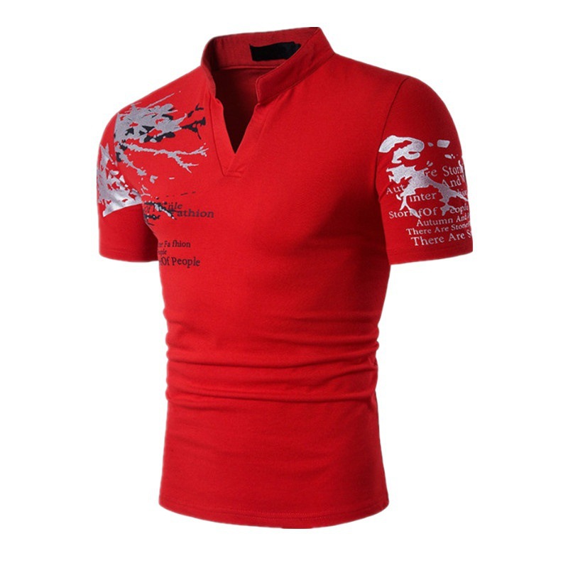 New Men's Letter Printed Casual T-shirt