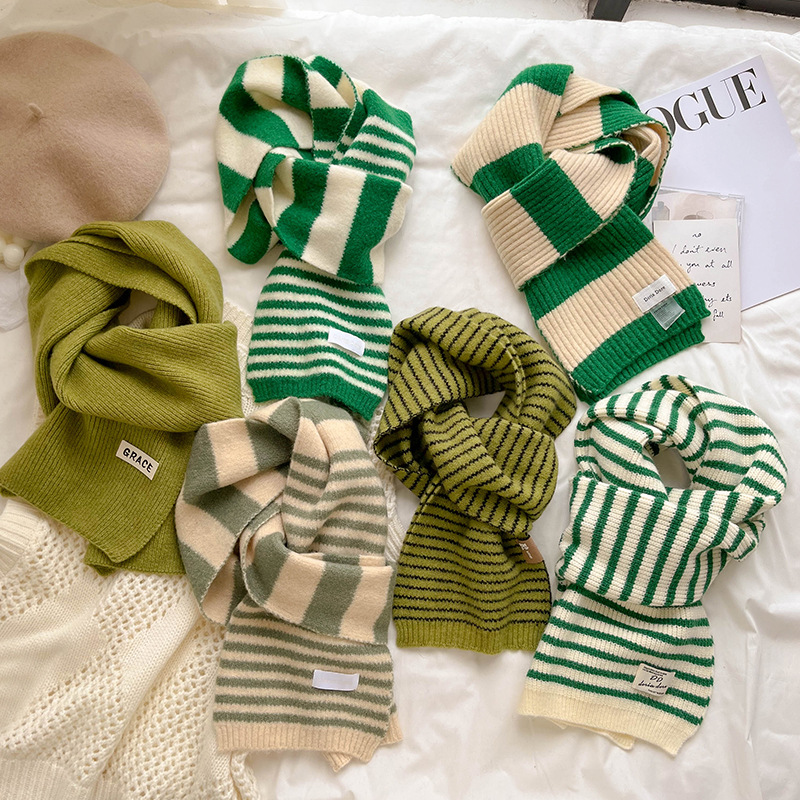 Warm Striped Thickened Student Couple Scarf