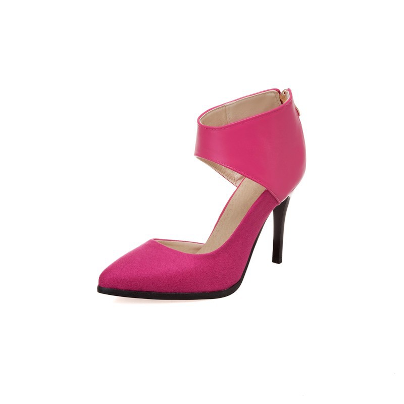 Women's New Large Size High Heel Toe Roman Sandals Peach 35 - Shop at LoveMi