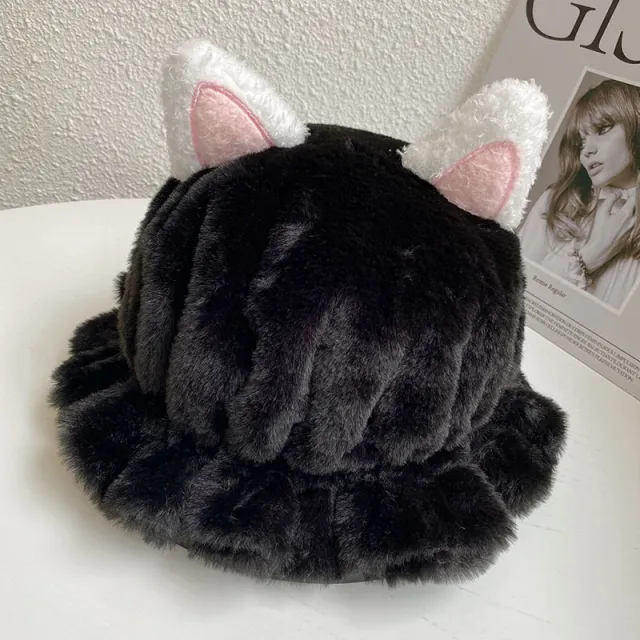 Sweet And Cute Hat Women Warm And Cold With Ears Black - Shop at LoveMi