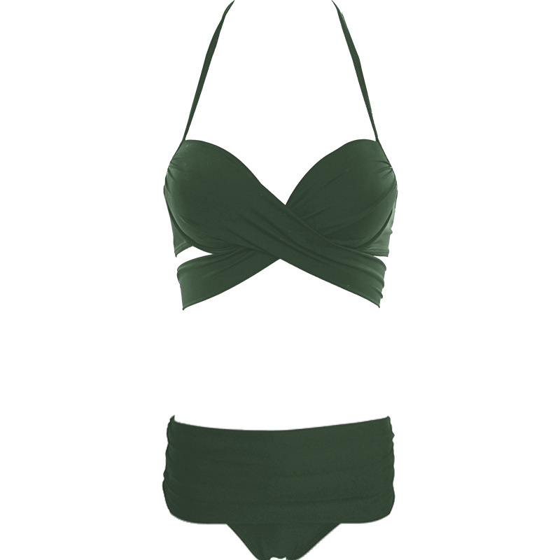 Title 3, Damen Bikini Badeanzug Träger Split High Waist ...