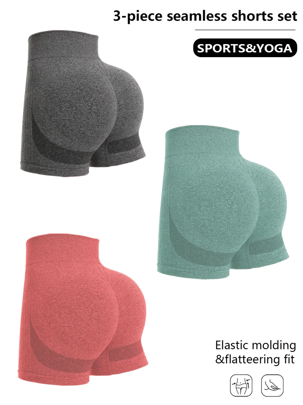 Women 3-Pack Seamless Yoga Biker Shorts