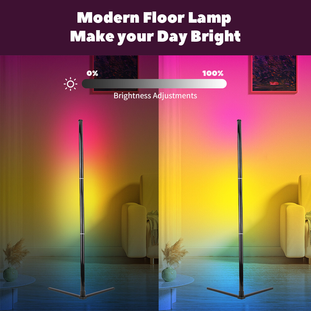 10W RGB LED Corner Floor Lamp Remote Control Modern Minimalist Standing Mood — image 11