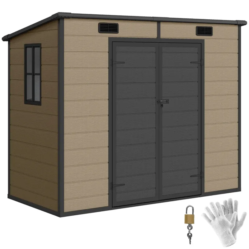 Outsunny 8' X 4' Plastic Outdoor Storage