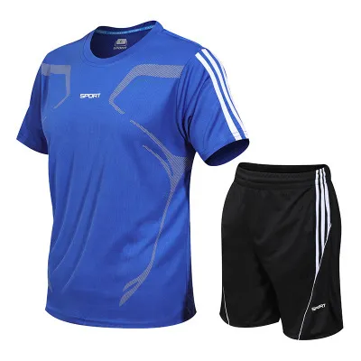 Running Training Clothes Men's Basketball Fitness Clothes Men's Sports Suits Blue - Shop at LoveMi