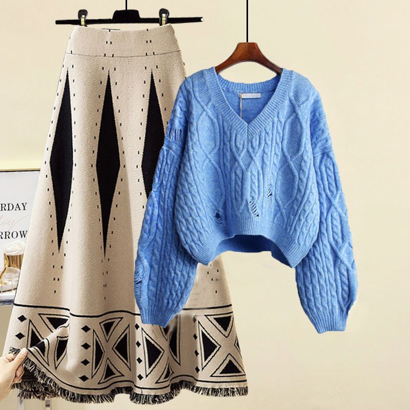 Title 5, Womens Knit Sweater Skirt Two-piece Set for a ...