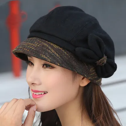 Fashion Korean Style Beret Autumn Female Cap Black - Shop at LoveMi