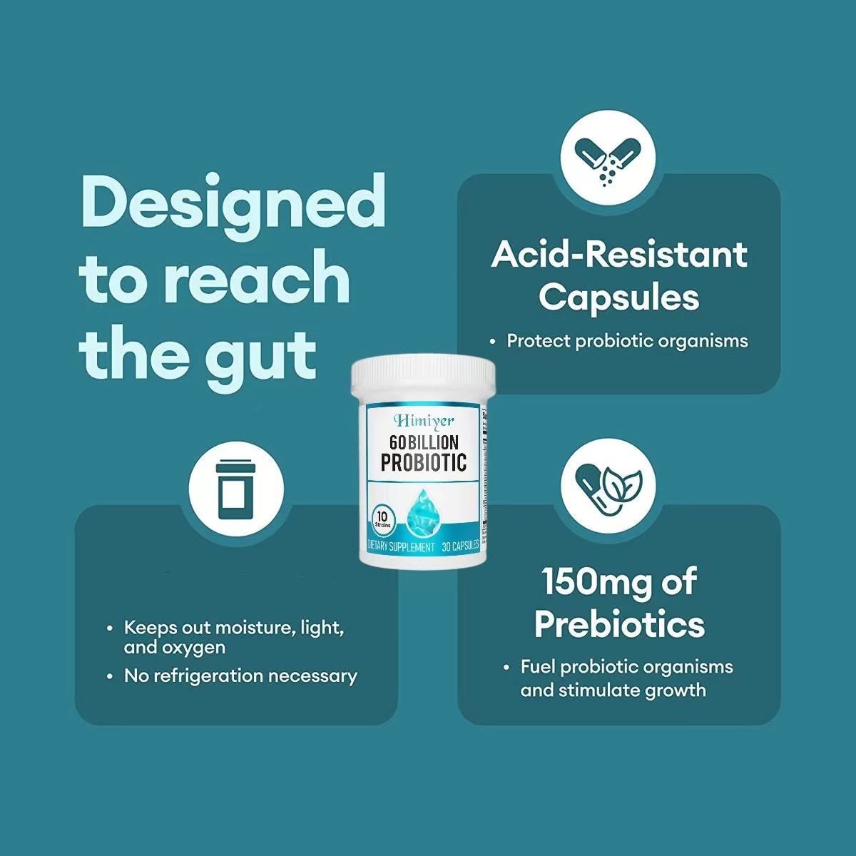 Probiotics with Prebiotics - Gut Health Support. Max Strength General Purpose Probiotic: Our non-refrigerated probiotic is designed to support digestive health & gut health. A great choice for those looking to support a diverse healthy microbiome w/ 60B C