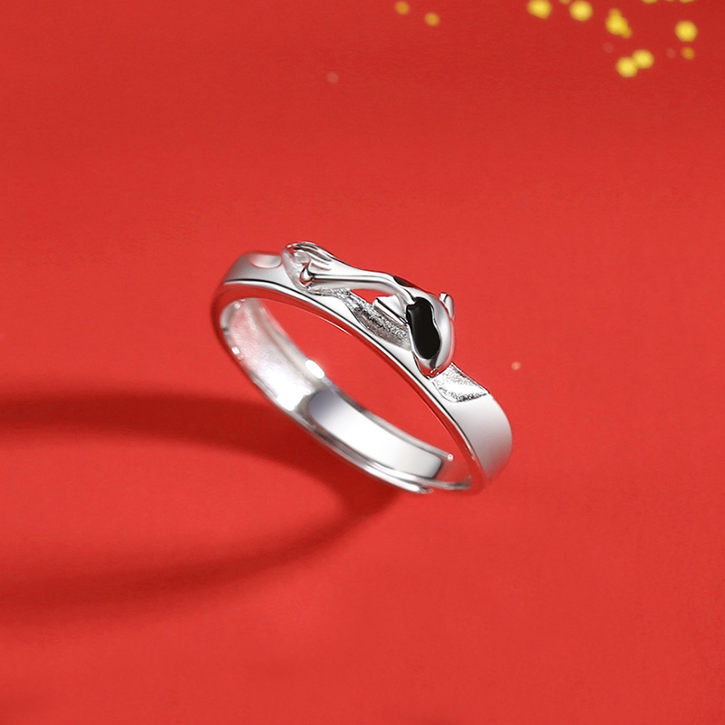 Title 5, Bague de couple porte-bonheur Koi en argent ste...