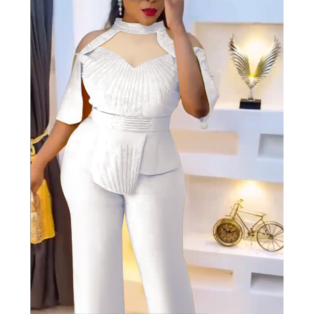 T-shirt Top Wide Leg Pants Professional Suit Two-piece Set