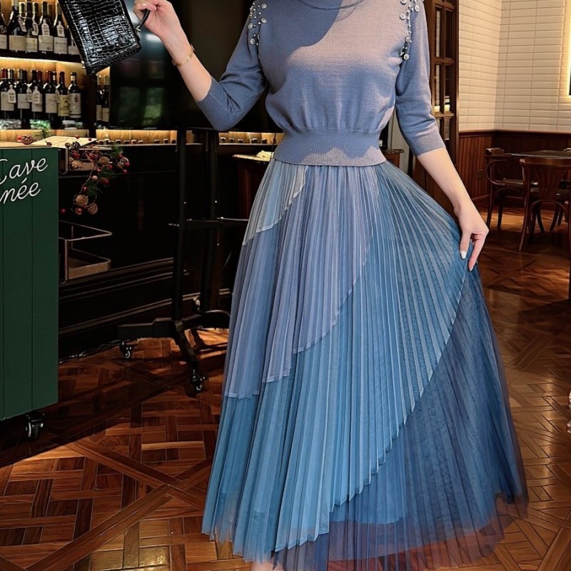 Top Panel Mesh Skirt Set