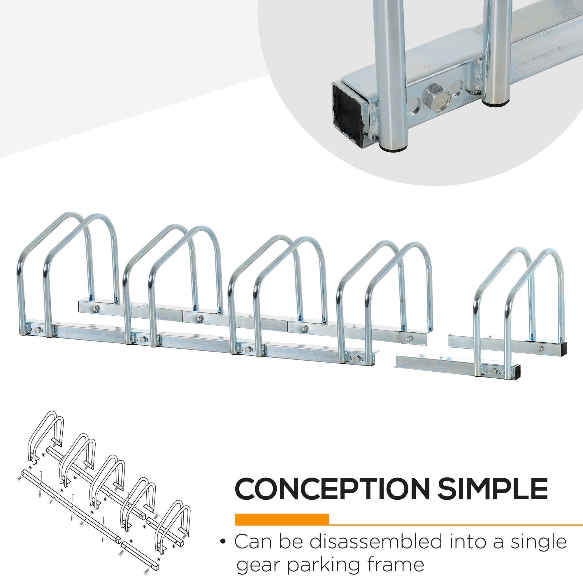 Bicycle Rack Parking Floor Or Wall Mounted Storage Locking 179L X 33W X 27H 5 — image 9