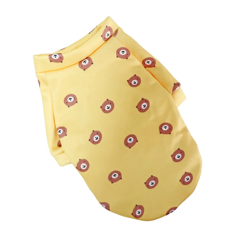 Pet Supplies Dog Fashion Thin Fleece Floral Sweater - Yellow Bear