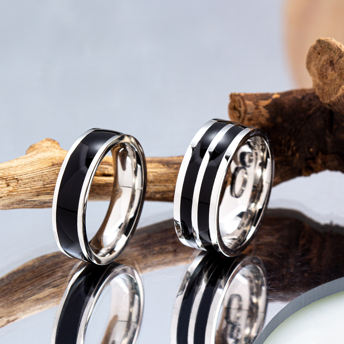 Japanese And Korean INS Style Couple Ring Titanium Steel