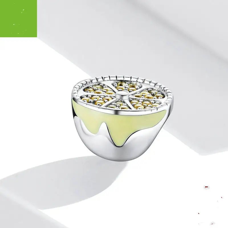 Sterling Silver Lemon Beaded Creative Fruit Dripping Jewelry