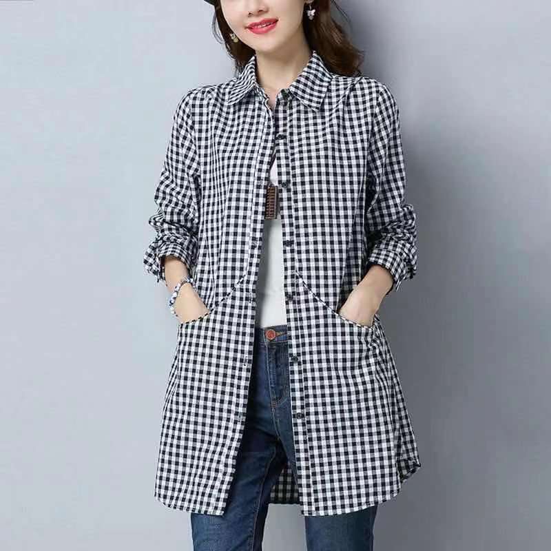 Title 6, Large Size Slimming Casual Shirt Mom Wear Jacke...