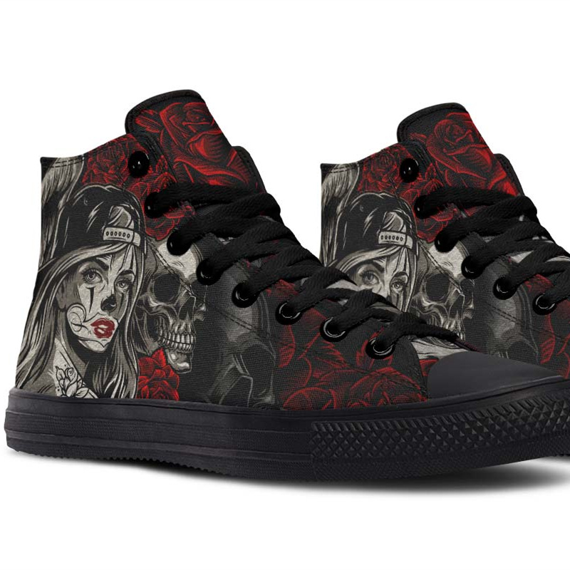 Fashion Printed Couple High Top Canvas Shoes