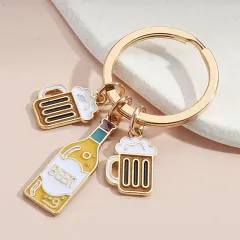 Wine Beer Car Key Pendant Keychain - E3935 - View 1