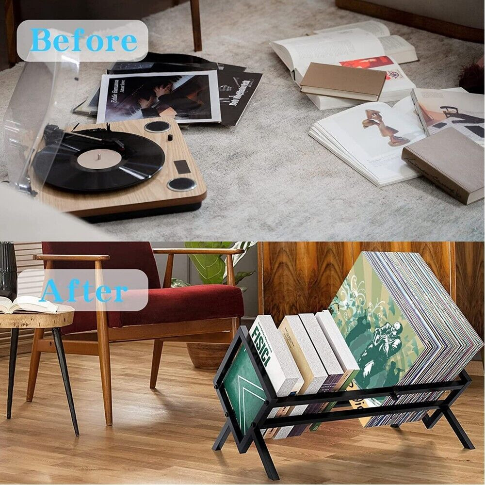 Vinyl LP Music Record Storage Rack Box Cube Cabinet Case