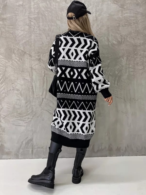 Women's Argyle Sweater Cardigan Jacket