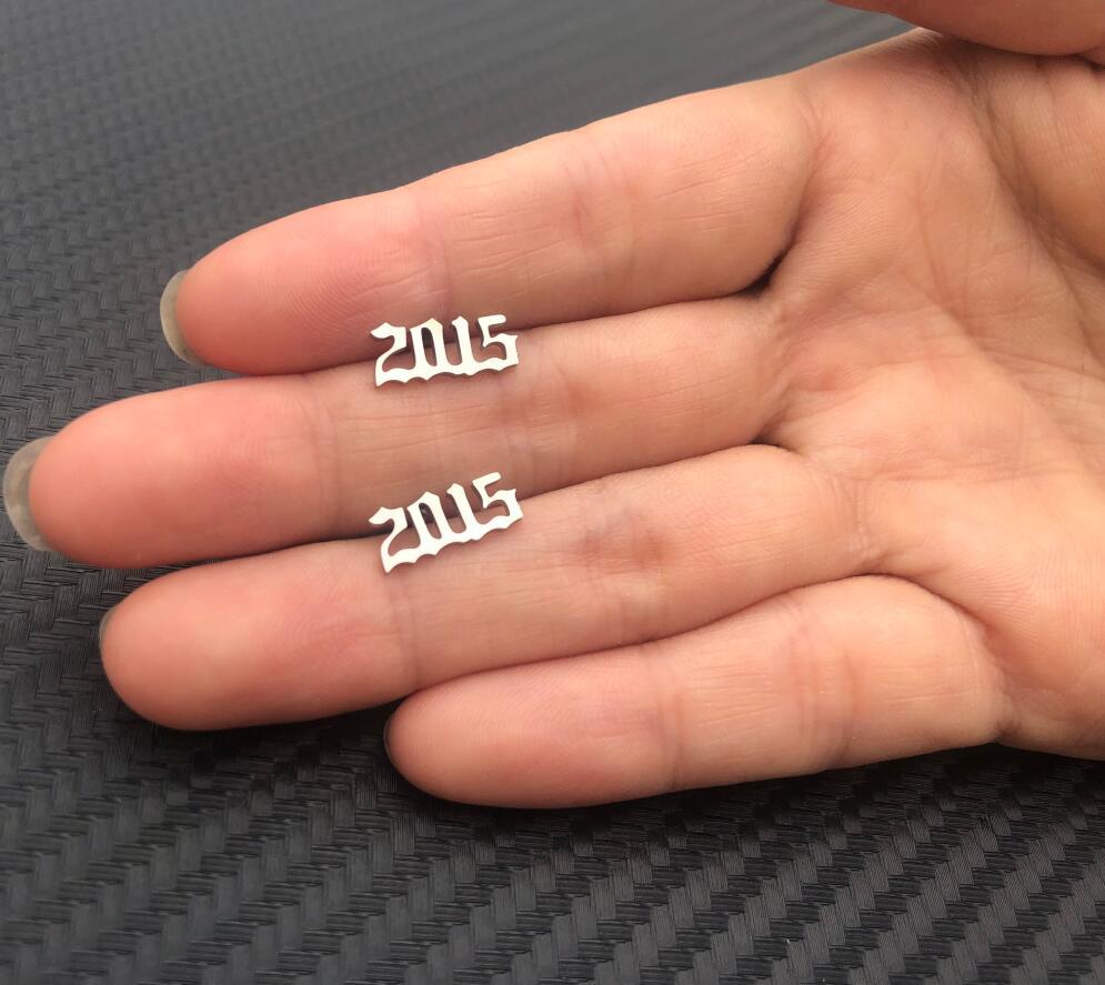 Stainless Steel New Digital Year Earrings Stainless Steel Digital Earrings